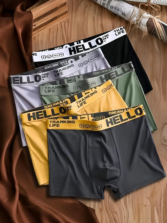 Multi Pack Underwear - سراويل داخلية رجالية من الحرير الحليبي،