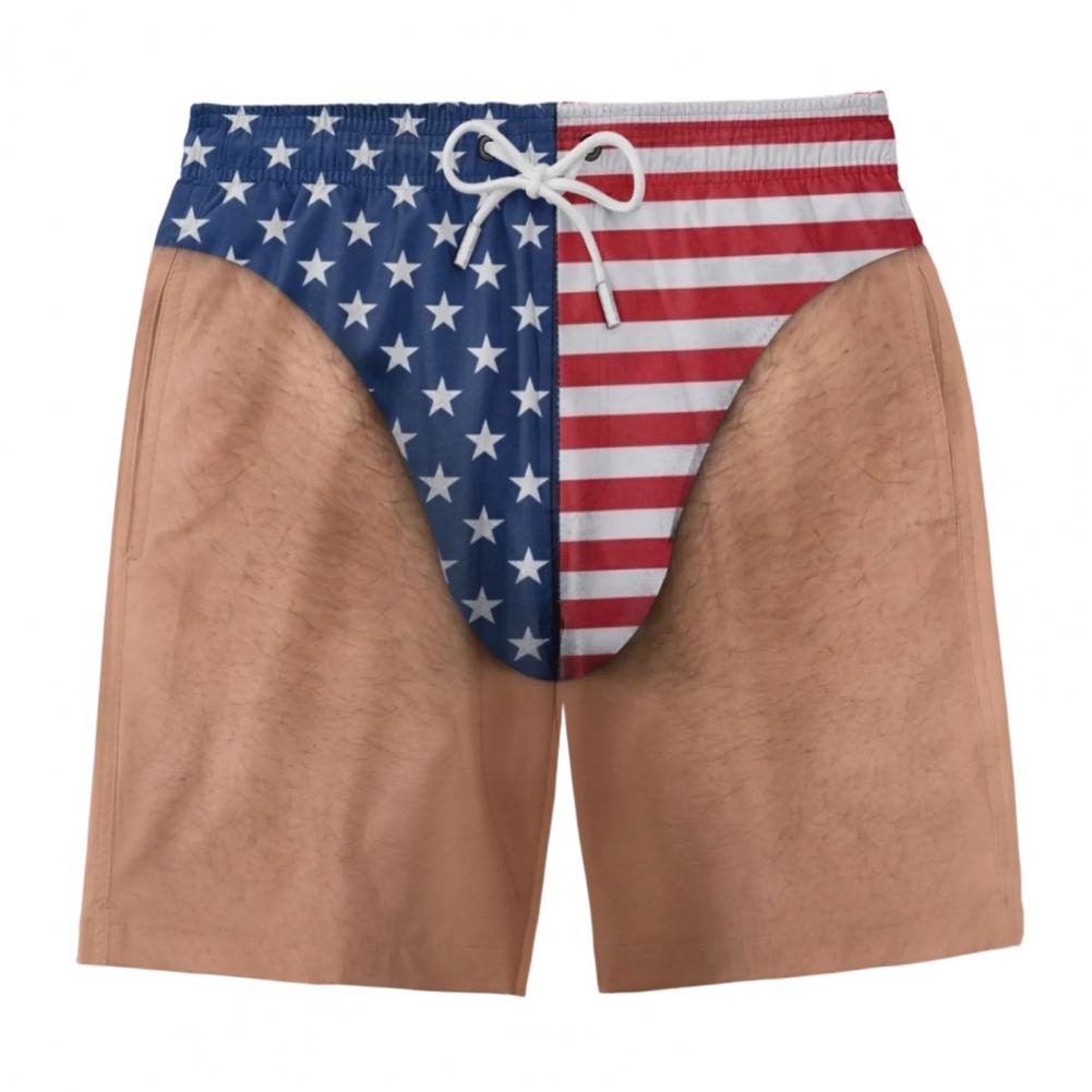 شورتات شاطئية مطبوعة بعلم أمري - مراجعة Bamboo Fiber Trunk وسعره